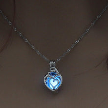 Load image into Gallery viewer, Running Horse Cross Luminous Skull Dragon Animal Footprint Flashlight Glowing Pendant DIY Locket Cage GLOW in the DARK Necklace