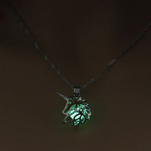Load image into Gallery viewer, Running Horse Cross Luminous Skull Dragon Animal Footprint Flashlight Glowing Pendant DIY Locket Cage GLOW in the DARK Necklace