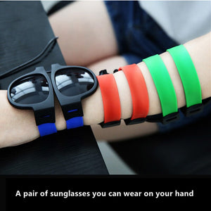 Running Slappable Bracelet Men Sunglasses Slap Folding Sun Glasses For Women Mens Eyewear Wristband Outdoor Driving Sunglass