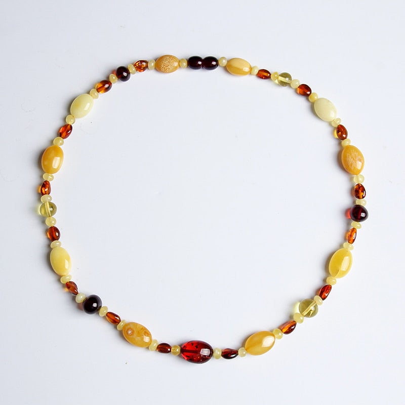 Russian 100% natural amber Jinpei Perauce necklace chain with the shape of multi - treasure no fidelity