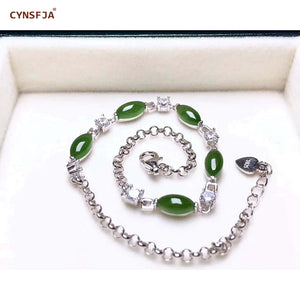 Russian Jasper Bracelets Silver 925 Certified Natural Jasper Lucky Jade Bracelets High Quality Friends Family Birthd Gifts