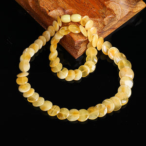 Russian Natural Amber Gold Cooper Necklace Necklace Chain Clavicle Chain With Shapeless Treasure Without Pressing Fidelity