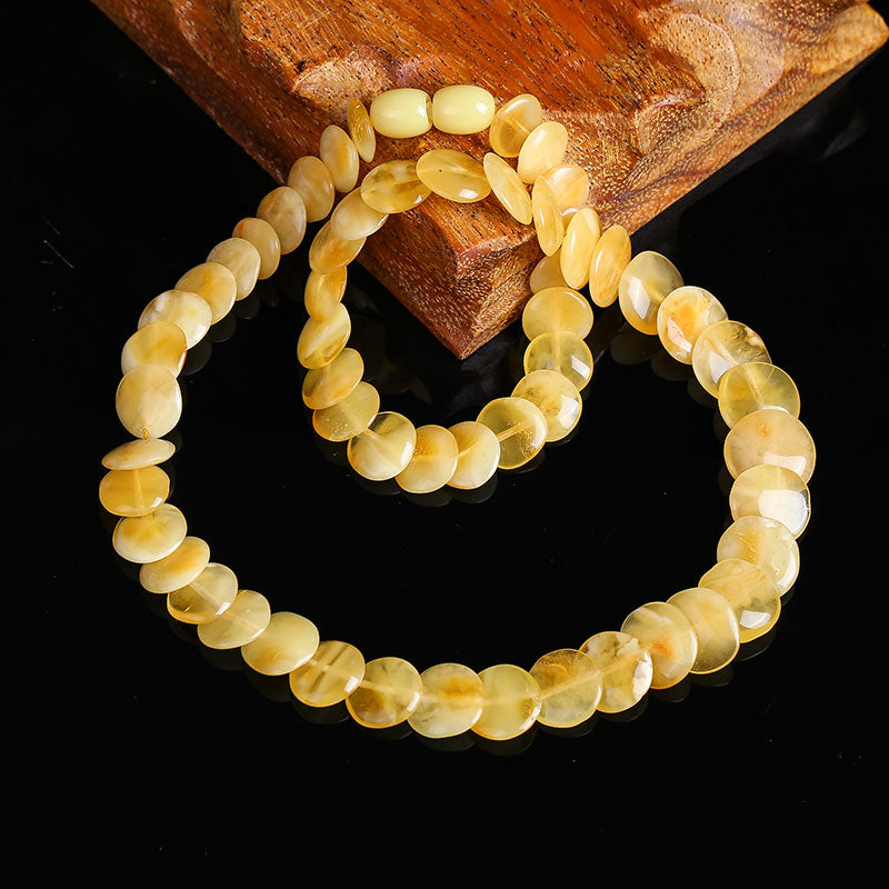 Russian Natural Amber Gold Cooper Necklace Necklace Chain Clavicle Chain With Shapeless Treasure Without Pressing Fidelity