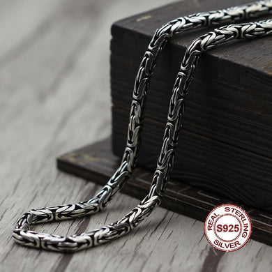 Collana in argento sterling da uomo S925 Classici della personalità Serie retrò semplice e generosa Catena a forma di drago Invia un regalo all'amore 