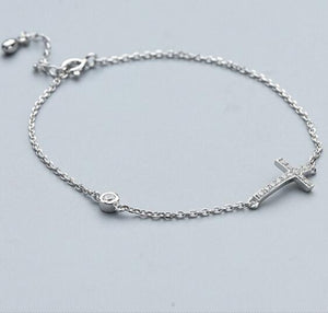 S925 Silver Bracelet Women Fashion Simple Glossy Tile Bracelet KB01