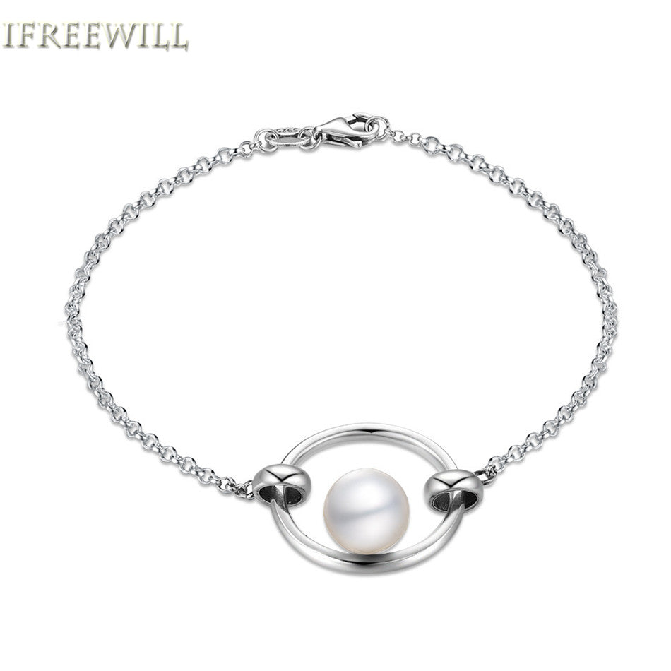 S925 Silver Bracelet for Woman Shell Pearl link chain Temperament fine Jewelry Product