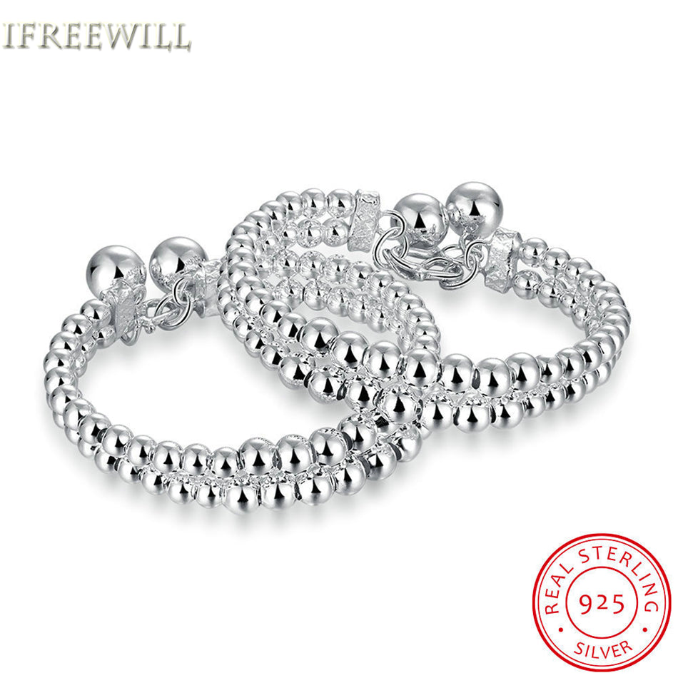 S925 Silver woman Beads Bracelet Double Row Lovers Hand Decorate Ornaments Restore fine Jewelry
