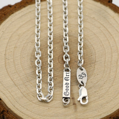 S925 Sterling Silver Cherry Necklace Simple Retro Thai Silver Rope Clavicle Chain Men And Women Pendants Hanging Chain Wholesale
