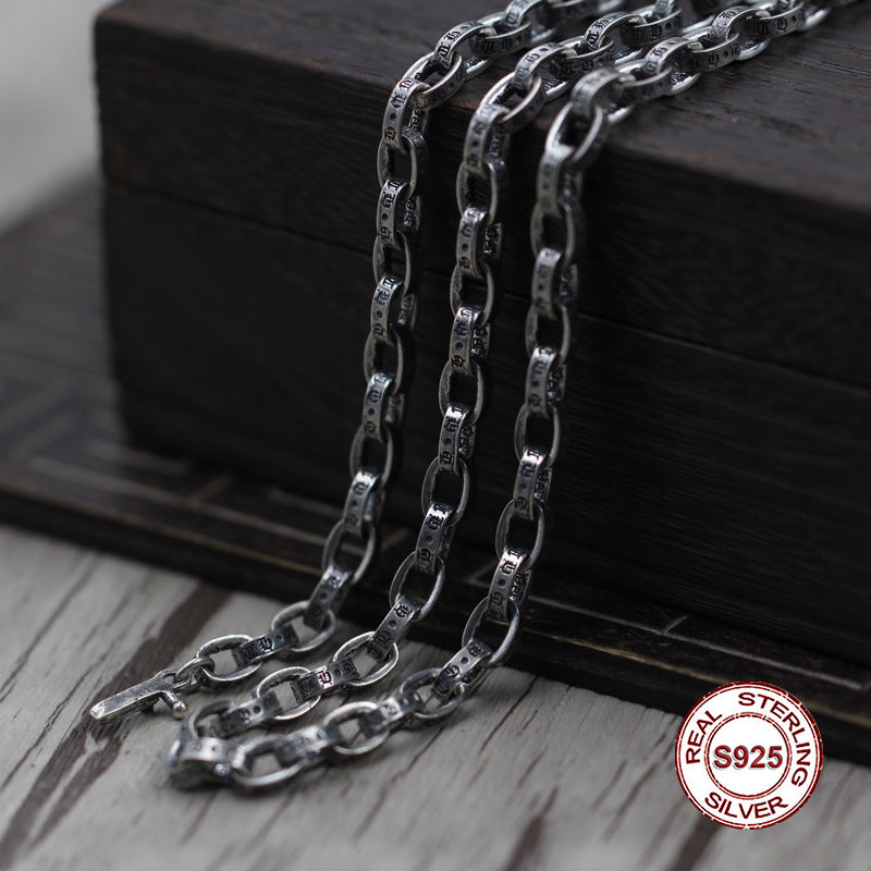 S925 Sterling Silver Necklace Personality simple wild ball necklace Classic couple style sweater chain Send a gift to love