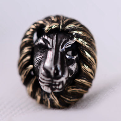 S925 pure silver jewelry, gold lion single man, tremella nail handmade quality limited silver jewelry 1