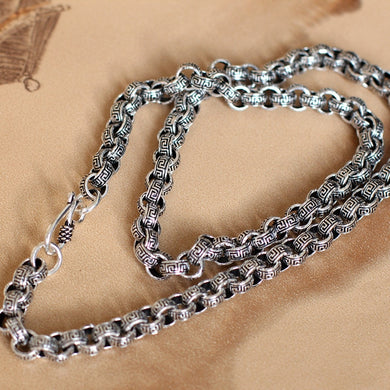 S925 silver Thai silver products wholesale chain necklace new men fret