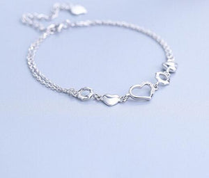 S925 silver bracelet popular double-line snake bone bead bracelets bracelet CB08