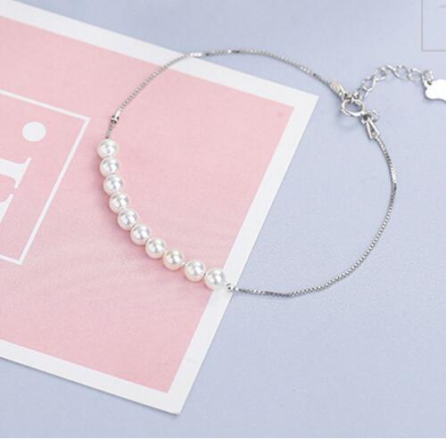 S925 silver bracelet popular double-line snake bone bead bracelets bracelet CB09