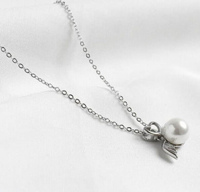 Collana di perle in argento sterling S925 temperamento modelli femminili ali selvagge catena clavicola CN09 