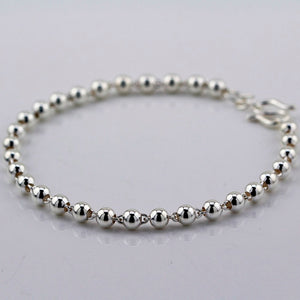 S990 Sterling Silver Beads Bracelets for Women Girls Friends Bracelete Jewelry Pulseira Feminina Pulseras Mujer Bijoux 4MM