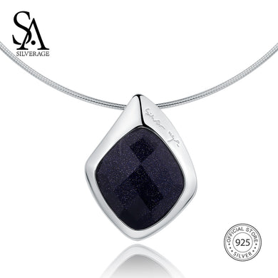 Collana girocollo in argento sterling 925 Collane girocollo con avventurina nera Gioielleria raffinata per le donne 12,58 g / 45 mm * 30 mm 