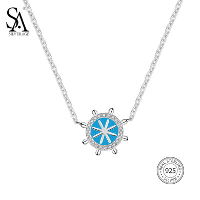 925 Sterling Silver Daughter & Mom Pendant Necklaces For Girls & Women 2018 New Arrivals Cute Rudder Fine Jewelry