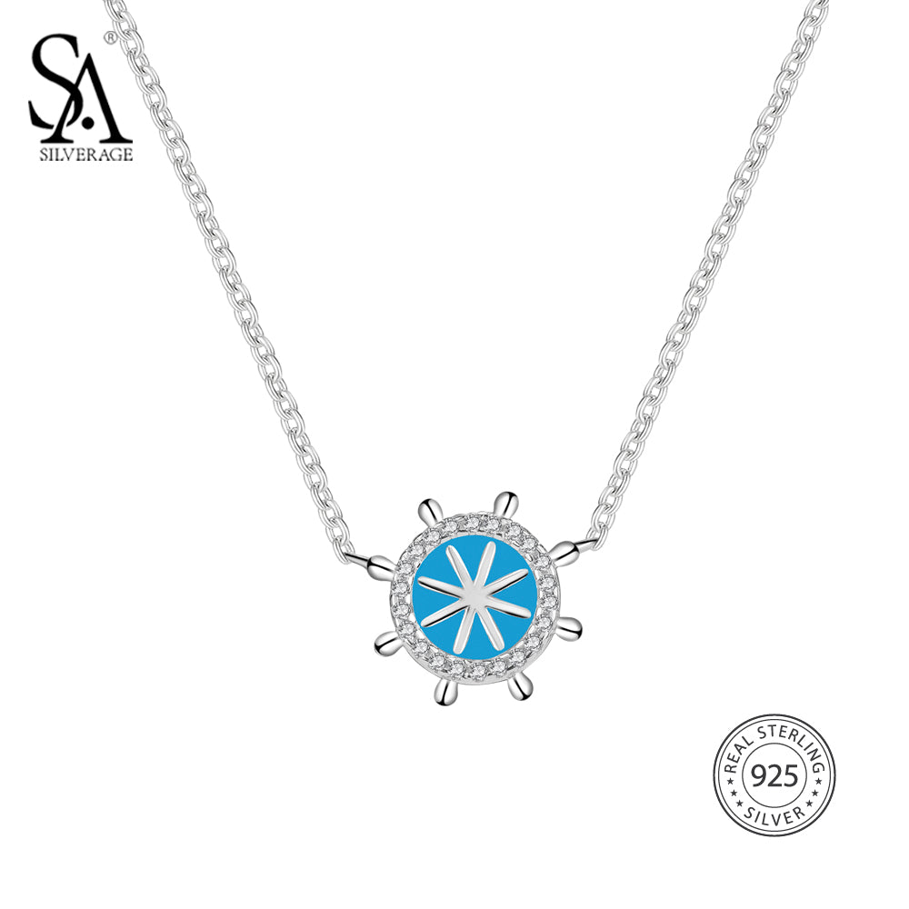 925 Sterling Silver Daughter & Mom Pendant Necklaces For Girls & Women 2018 New Arrivals Cute Rudder Fine Jewelry
