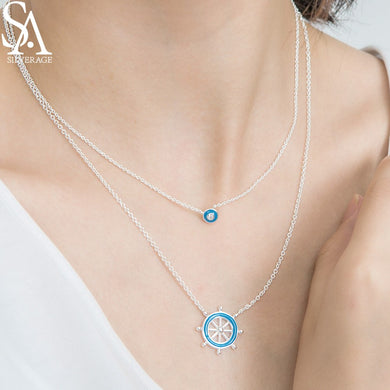 925 Sterling Silver Daughter & Mom Pendant Necklaces for Girls & Women 2018 New Arrivals Cute Rudder Fine Jewelry