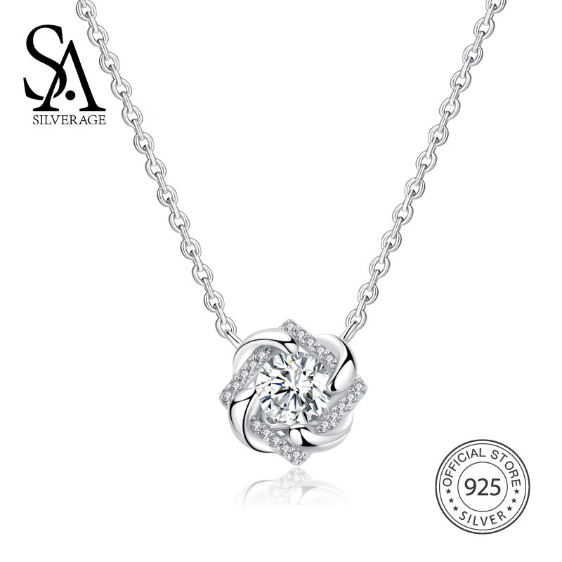 925 Sterling Silver Raindrop Chain Necklaces AAA Zirconia Star Necklaces For Woman 925 Silver Necklaces Choker