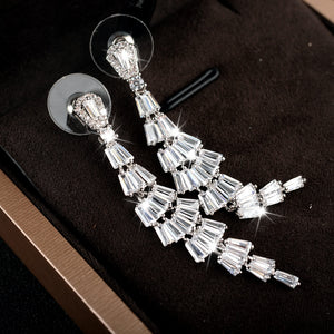 SALE Fashion jewelry new crystal from Swarovski long temperament earrings female fashion long tassel earrings zircon