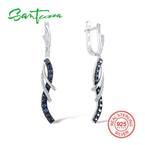 Silver Earrings For Women 925 Sterling Silver Dangle Earrings Long Silver 925 with Cubic Zirconia brincos Jewelry
