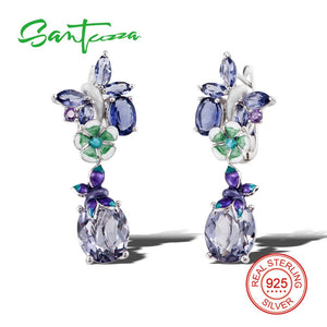 Silver Earrings For Women 925 Sterling Silver Dangle Earrings Silver 925 with Stones Cubic Zirconia brincos Jewelry