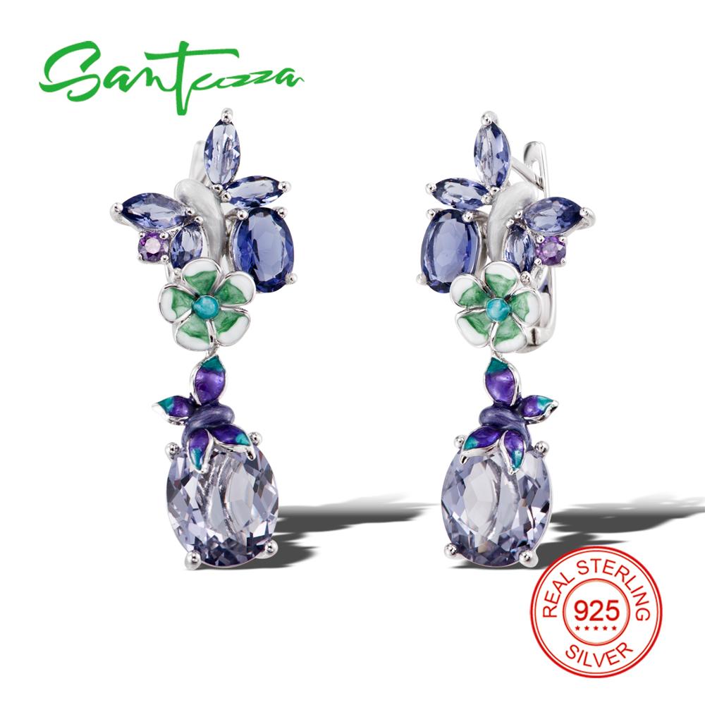 Silver Earrings For Women 925 Sterling Silver Dangle Earrings Silver 925 with Stones Cubic Zirconia brincos Jewelry