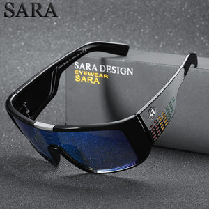 SARA 2023 Sport Sunglasses Men Dragon Sunglass Coating Reflective Mirror Glasses Large-Frame Eyewear Female Shades UV400