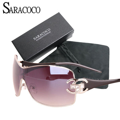 SARACOCO Occhiali da sole vintage sfumati da donna con pacchetto Designer di marca Occhiali da sole oversize con montatura dorata Oculos Femininos