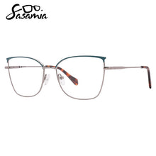 Load image into Gallery viewer, SASAMIA Cat Eye Glasses Frame Metal with Floral Temple Brand Design Woman Glasses Frame Reading Glasses Myopia Optical Glasses