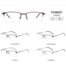 Load image into Gallery viewer, SASAMIA Man Titanium Glasses Frame Rectangle Half Rim Ultralight Men Eyeglasses Frame Male Business Style Eyewear Frames TM18037