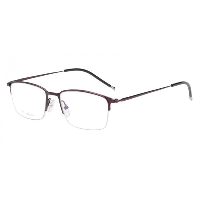 SASAMIA Man Titanium Glasses Frame Rectangle Half Rim Ultralight Men Eyeglasses Frame Male Business Style Eyewear Frames TM18037