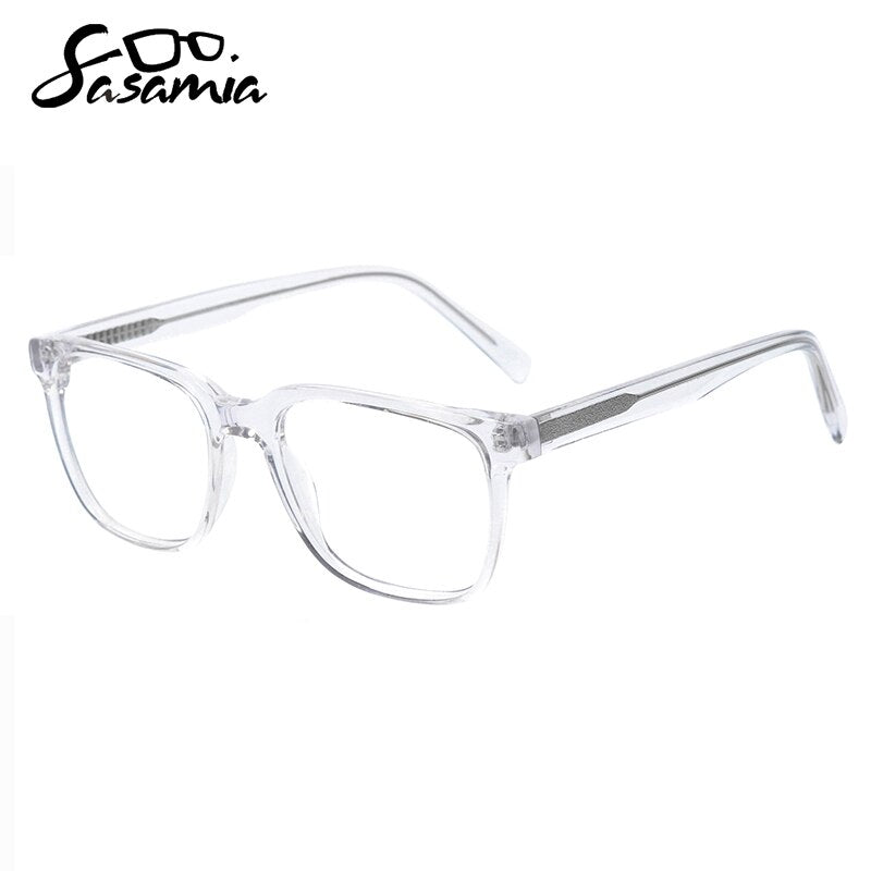 SASAMIA Men Transparent Glasses Frame Myopia Eyeglass Frames Acetate Eyewear Clear Unisex Glasses Frame Optical Frames Fashion