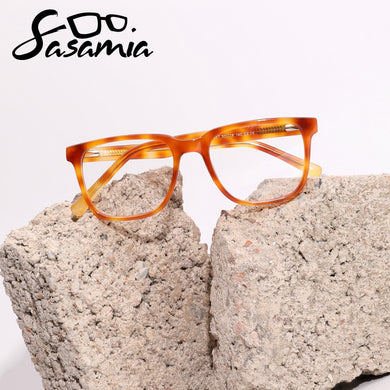 SASAMIA Men Transparent Glasses Frame Myopia Eyeglass Frames Acetate Eyewear Clear Unisex Glasses Frame Optical Frames Fashion