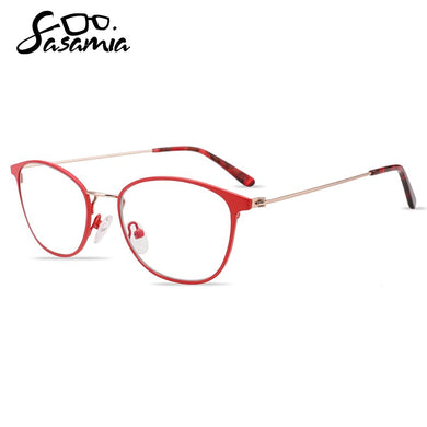 SASAMIA Metal Women Optical Eyewear Frame Stainless Ladies Spectacles Frame Clear Lens Female Frame Optical Prescription Glasses