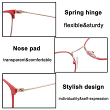 Load image into Gallery viewer, SASAMIA Metal Women Optical Eyewear Frame Stainless Ladies Spectacles Frame Clear Lens Female Frame Optical Prescription Glasses