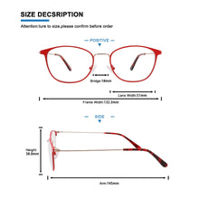 Load image into Gallery viewer, SASAMIA Metal Women Optical Eyewear Frame Stainless Ladies Spectacles Frame Clear Lens Female Frame Optical Prescription Glasses