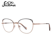 Load image into Gallery viewer, SASAMIA Woman Glasses Frame Metal Eyewear Oval Optical Prescription Glasses with Clear Lens Myopia/Reading Female Eyeglasses3047
