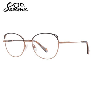 SASAMIA Woman Glasses Frame Metal Eyewear Oval Optical Prescription Glasses with Clear Lens Myopia/Reading Female Eyeglasses3047