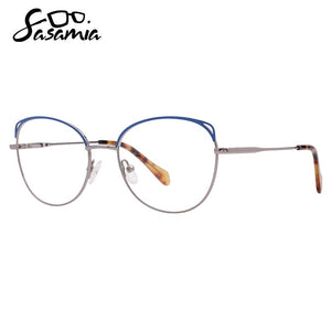 SASAMIA Woman Glasses Frame Metal Eyewear Oval Optical Prescription Glasses with Clear Lens Myopia/Reading Female Eyeglasses3047