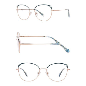 SASAMIA Woman Glasses Frame Metal Eyewear Oval Optical Prescription Glasses with Clear Lens Myopia/Reading Female Eyeglasses3047