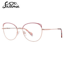 Load image into Gallery viewer, SASAMIA Woman Glasses Frame Metal Eyewear Oval Optical Prescription Glasses with Clear Lens Myopia/Reading Female Eyeglasses3047