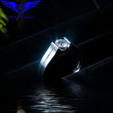 SATIN FINISHED RING/MEN'S RING/MOISSANITE RING/DIAMOND RING FOR MEN 14K WHITE GOLD