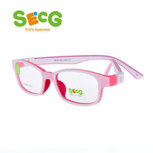 Load image into Gallery viewer, SECG Cute Children Optical Glasses Frame Soft Ultralight Kids Frame Glasses Boys Girls Optic Hyperopia Myopia Strap Prescription
