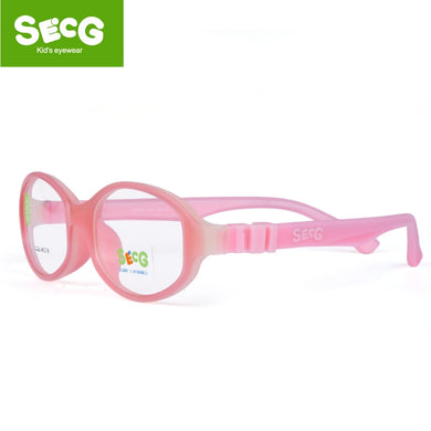 SECG Cute Solid Detachable Optical Children Glasses Frame Silicone Flexible Soft Transparent Kids Glasses Eyeglasses Spectacles