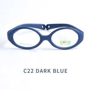 SECG Myopia Optical Round Children Glasses Frame Solid TR90 Rubber Diopter Transparent Kids Glasses Flexible Soft Eyewear