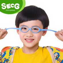 Load image into Gallery viewer, SECG Myopia Optical Round Children Glasses Frame Solid TR90 Rubber Diopter Transparent Kids Glasses Flexible Soft Eyewear