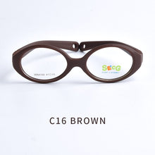 Load image into Gallery viewer, SECG Myopia Optical Round Children Glasses Frame Solid TR90 Rubber Diopter Transparent Kids Glasses Flexible Soft Eyewear