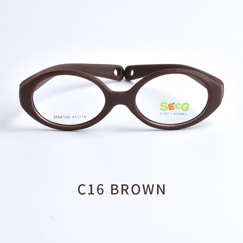 SECG Myopia Optical Round Children Glasses Frame Solid TR90 Rubber Diopter Transparent Kids Glasses Flexible Soft Eyewear